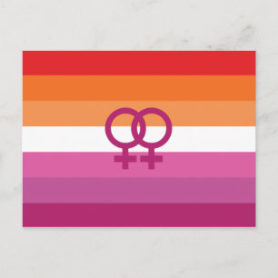 Postal Bandera de orgullo lésbico WLW (Atardecer)