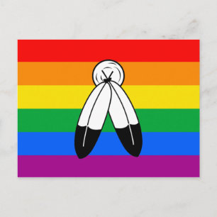 Postal Bandera de orgullo LGBTQ+ Two-Spirit