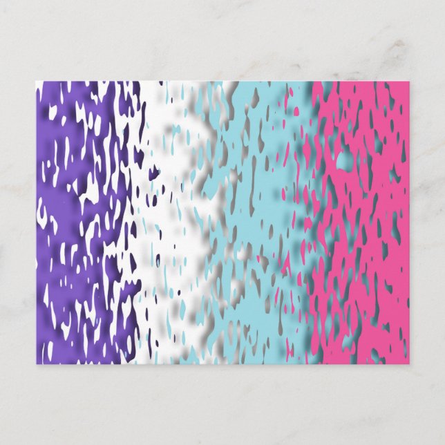 Postal Bandera de orgullo multissexual funky trippy ondul (Anverso)