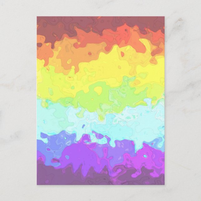 Postal Bandera de Orgullo Neurogénero Abstracta Boho Groo (Anverso)
