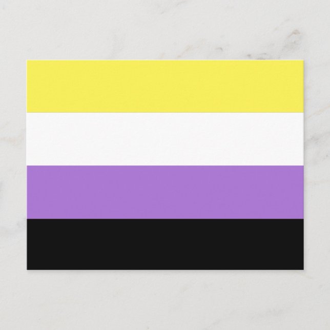 Postal Bandera de orgullo no binario (Anverso)