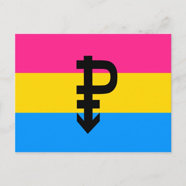 Postal Bandera de Orgullo Pansexual (Anverso)