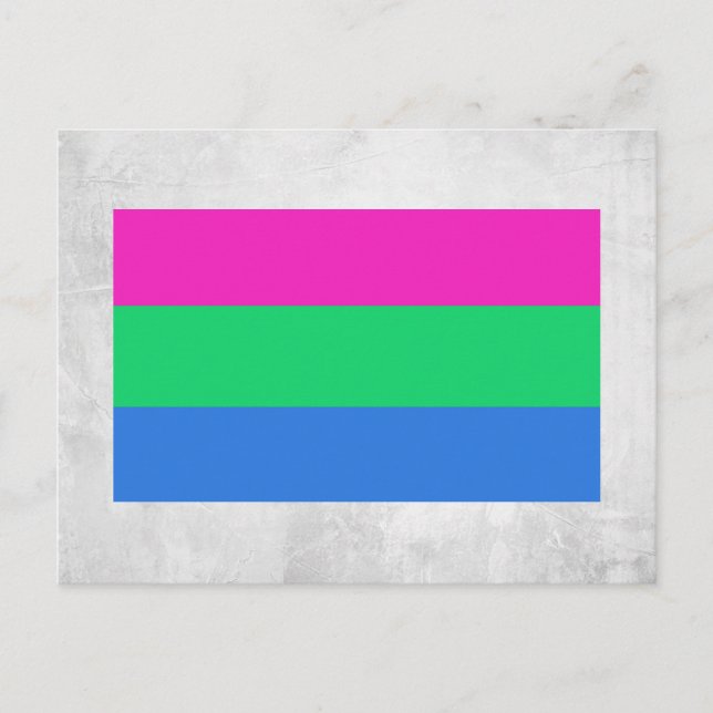 Postal Bandera de Orgullo Polisexual (Anverso)
