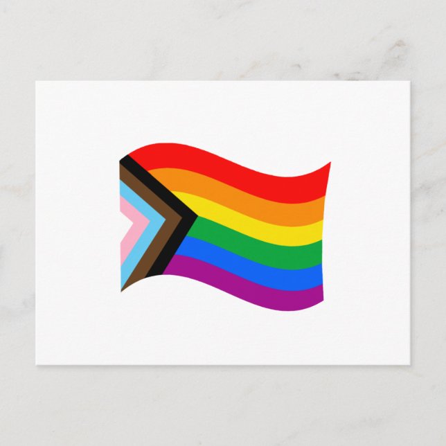 Postal Bandera de orgullo progresista ondulada (Anverso)