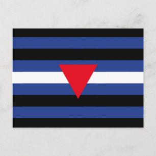 Postal Bandera de orgullo queer de cuero
