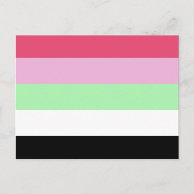 Postal Bandera de Orgullo Recipromántico (Anverso)