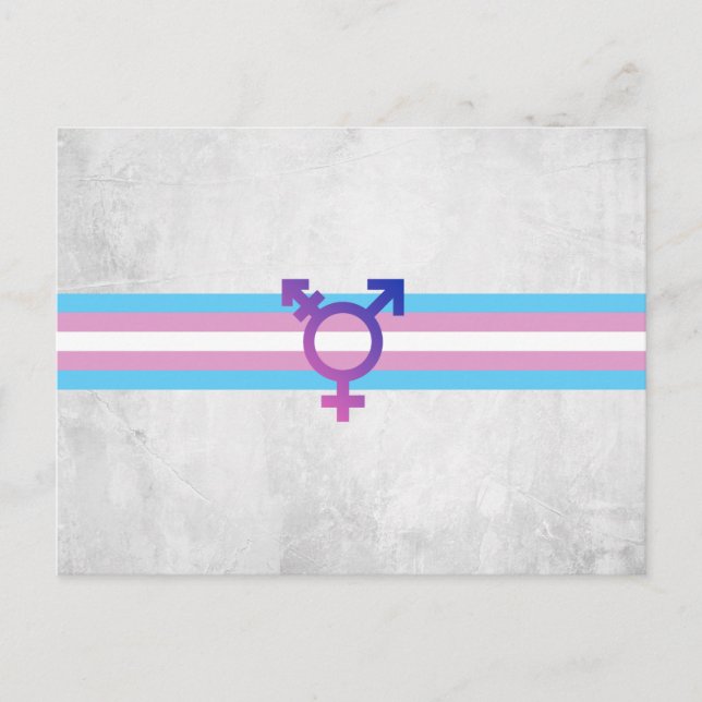 Postal Bandera de Orgullo Trans (Anverso)