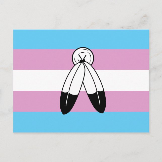 Postal Bandera de orgullo trans de dos espíritus (Anverso)