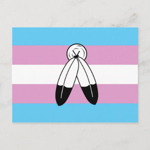 Postal Bandera de orgullo trans de dos espíritus