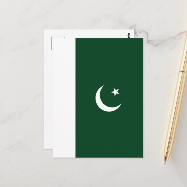 Postal Bandera de Pakistán (Anverso/Reverso In Situ)