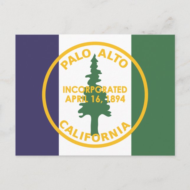 Postal Bandera de Palo Alto, California (Anverso)