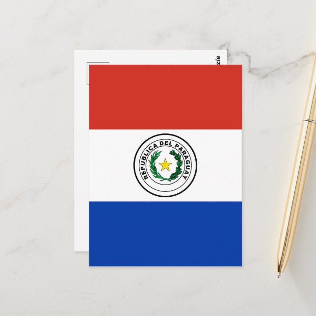 Postal Bandera de Paraguay (Anverso/Reverso In Situ)