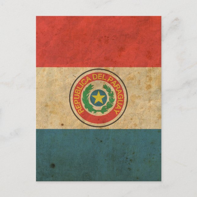 Postal Bandera de Paraguay vintage