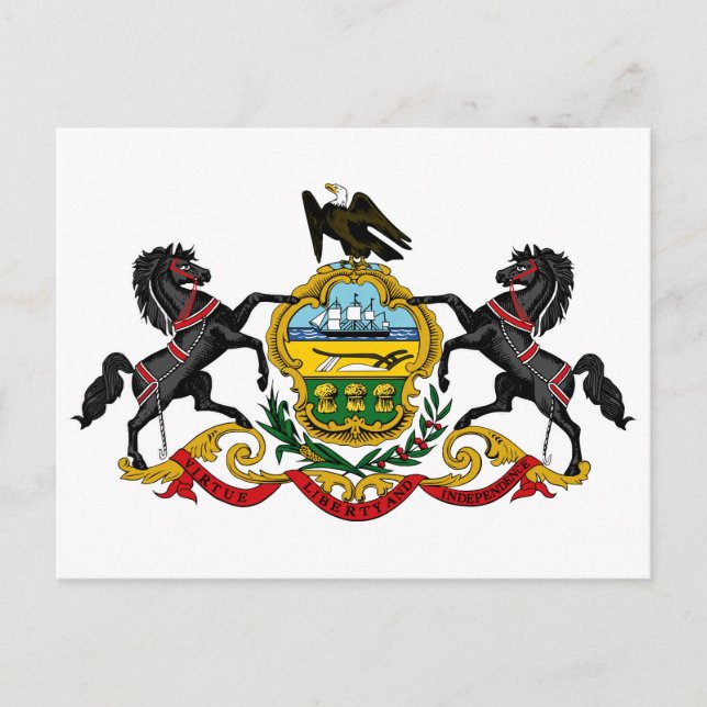 Postal bandera de Pensilvania (Anverso)