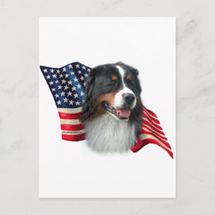 Postal Bandera de perro de montaña de Bernese