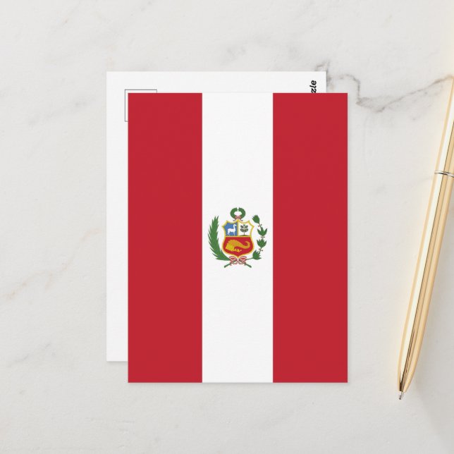 Postal Bandera de Perú (Anverso/Reverso In Situ)