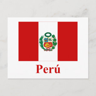 Postales La Bandera De Peru Tarjetas Postales Zazzle Es