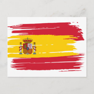 Postal Bandera de Pincel de España