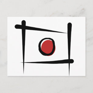 Postal Bandera de pincel de Japón