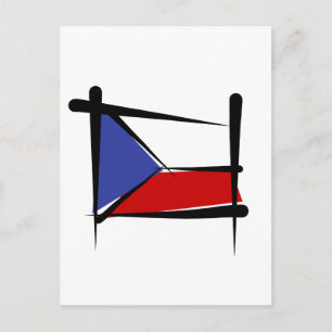 Postal Bandera de pincel de la República Checa
