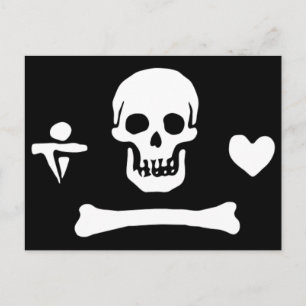 Postal Bandera de pirata auténtica del capo de Stede
