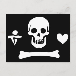 Postal Bandera de pirata auténtica del capo de Stede