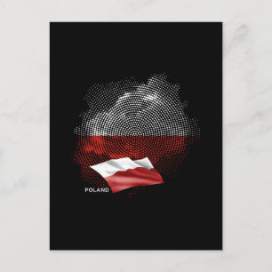 Postal bandera de Polonia