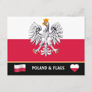 Postal Bandera de Polonia y Polonia - viajes, vacaciones 