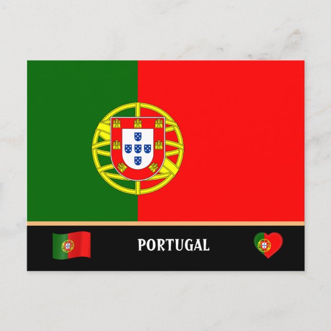Postal Bandera de Portugal y país de viaje / Portugal (Anverso)
