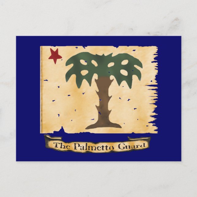 Postal Bandera de protección de palmetto (Anverso)