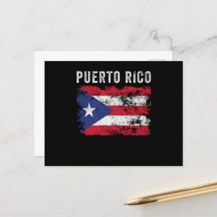 Postal Bandera de Puerto Rico angustiada
