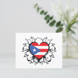 Postal Bandera de Puerto Rico Boricua Cute simple