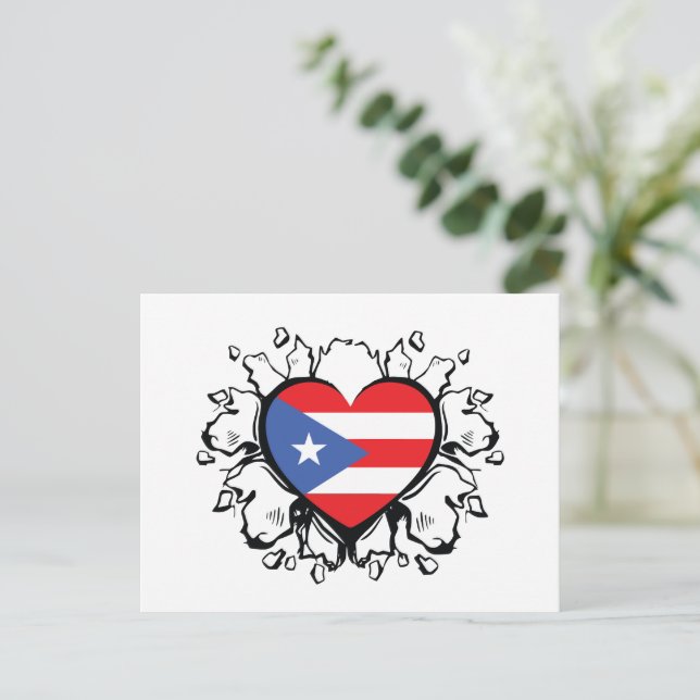 Postal Bandera de Puerto Rico Boricua Cute simple (Anverso de pie)