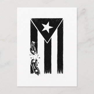 Postal Bandera de Puerto Rico de resistencia en blanco y 