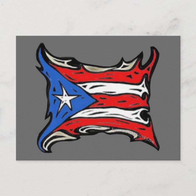 Postal Bandera de Puerto Rico en el reggaetón (Anverso)