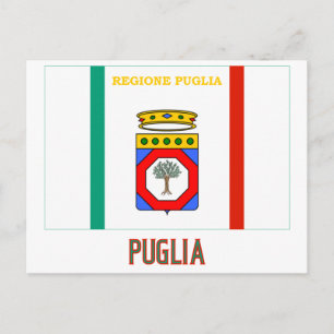 Postal Bandera de Puglia con nombre