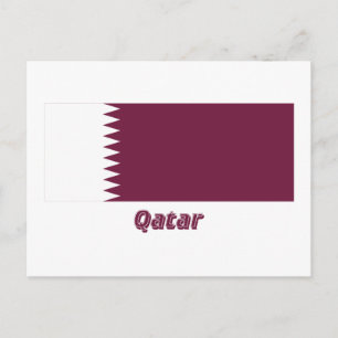 Postal Bandera de Qatar con nombre