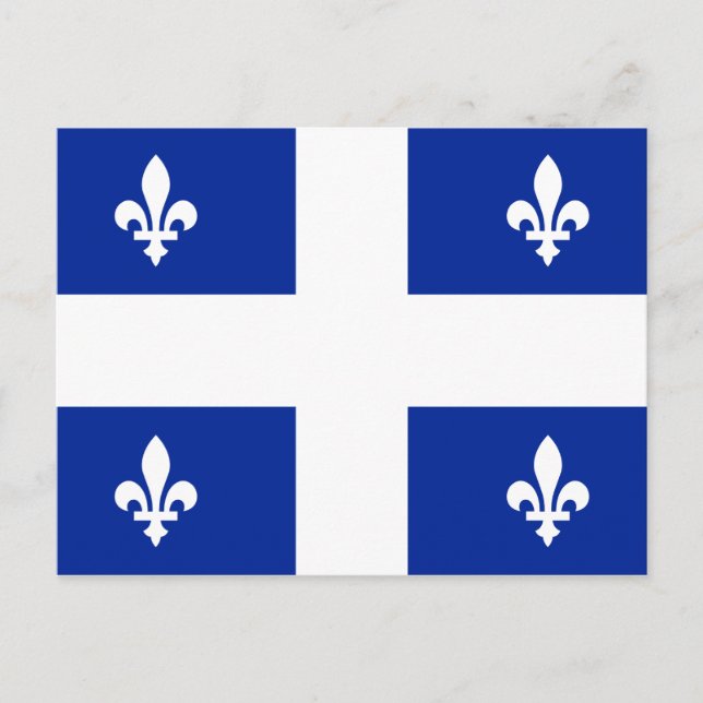 Postal Bandera de Quebec PQ Qc con fleur de lys (Anverso)