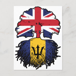 Postal Bandera de raíces británicas de árboles británicos