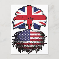 Bandera de raíces de árbol estadounidense británic