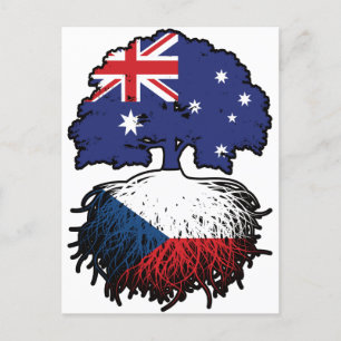 Postal Bandera de raíces de árboles australianos checos