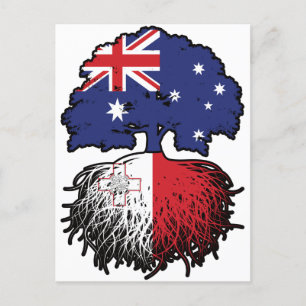 Postal Bandera de raíces de árboles australianos malteses