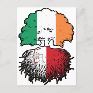 Postal Bandera de raíces de árboles de Irlanda maltesa