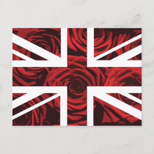 Postal Bandera de Red Rose Union Jack British (UK)