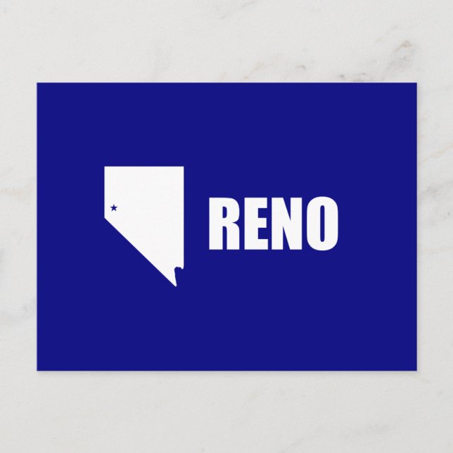 Postal Bandera de Reno, Nevada Postcard (Anverso)