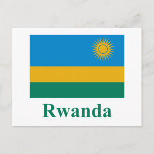 Postal Bandera de Ruanda con nombre