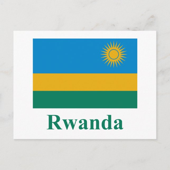 Postal Bandera de Ruanda con nombre (Anverso)