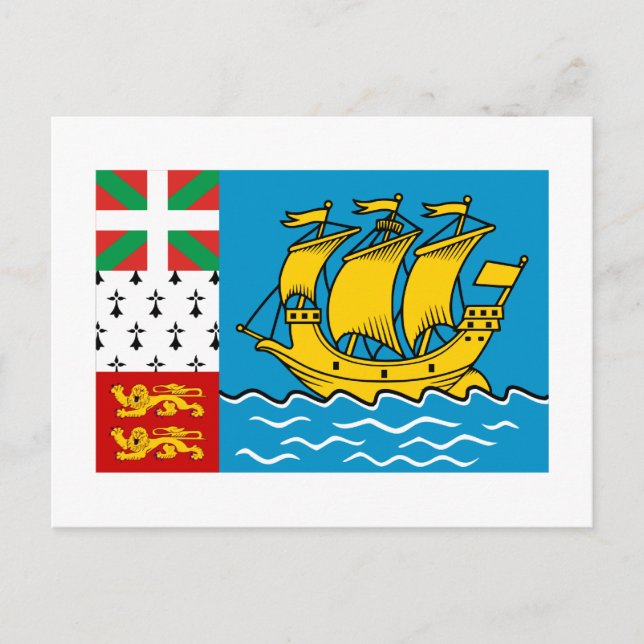 Postal Bandera de Saint-Pierre y Miquelon (Anverso)