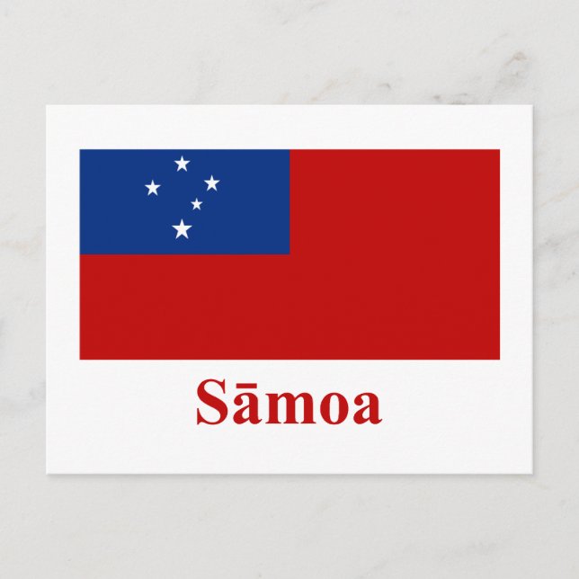Postal Bandera de Samoa con nombre en samoano (Anverso)