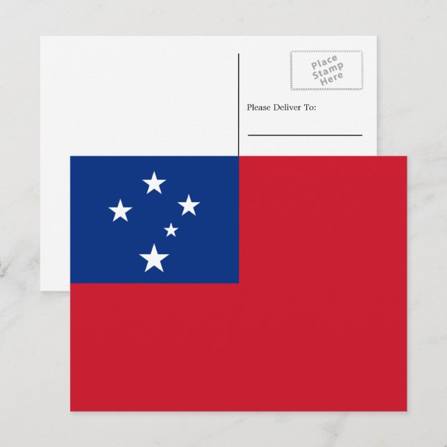 Postal Bandera de Samoa, pabellón de Samoa (Anverso / Reverso)